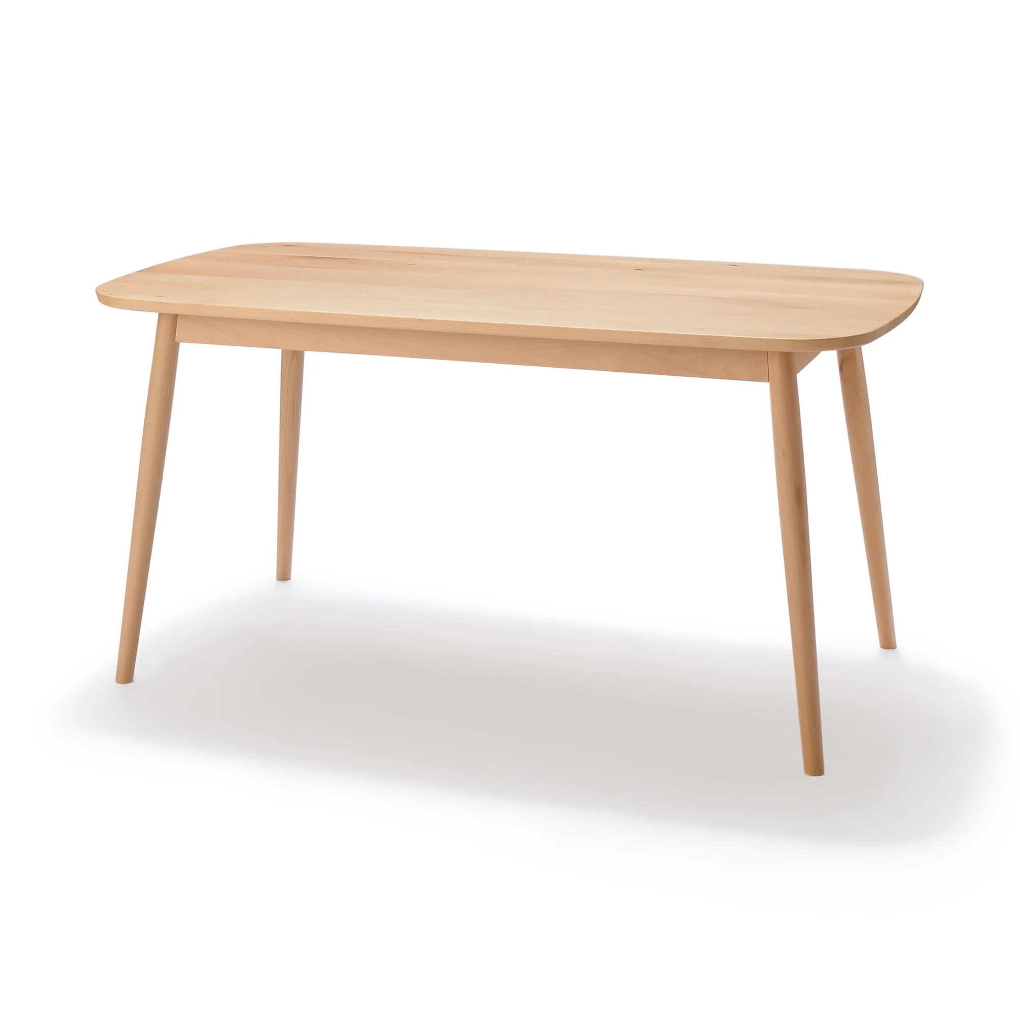 [HD] Beech Wood Table with Round Legs - W 59.1"