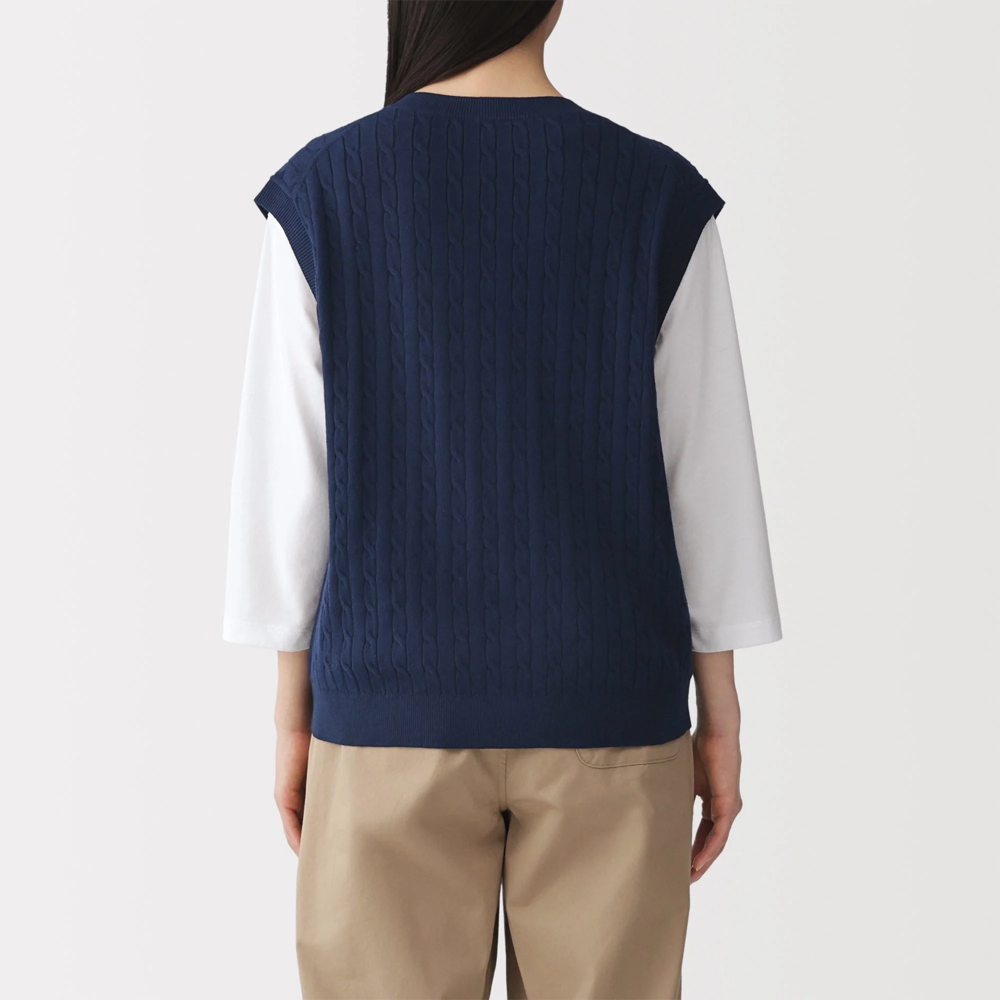Cotton Blend Cable Vest - Image 13