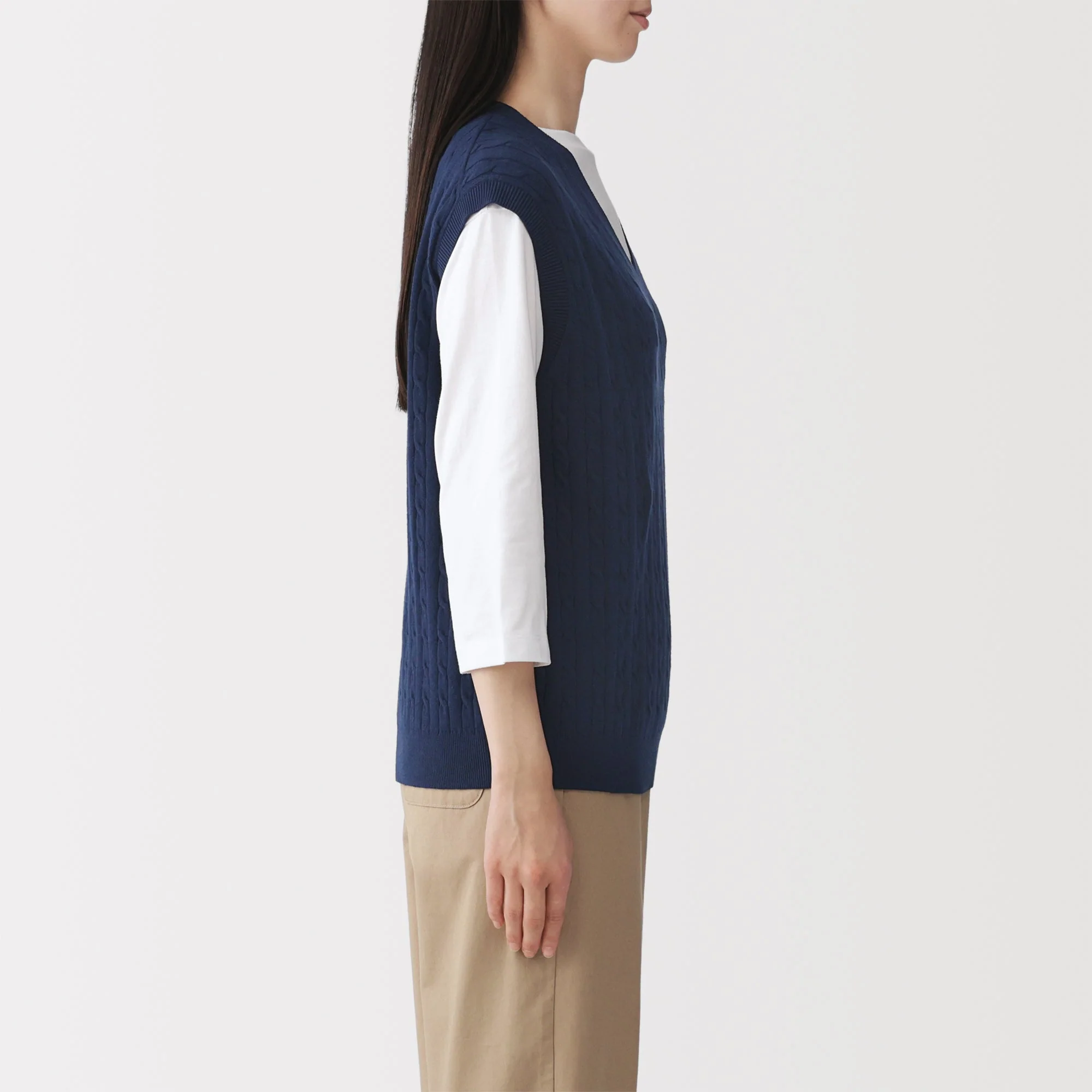 Cotton Blend Cable Vest - Image 5