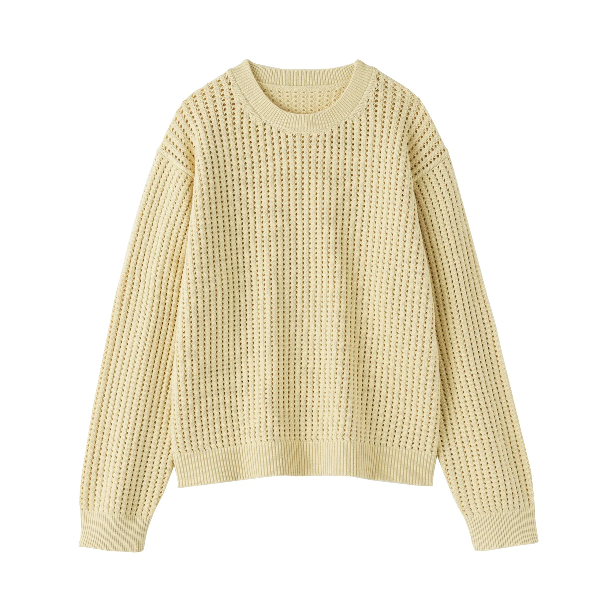 Cotton Blend Mesh Sweater - Image 2