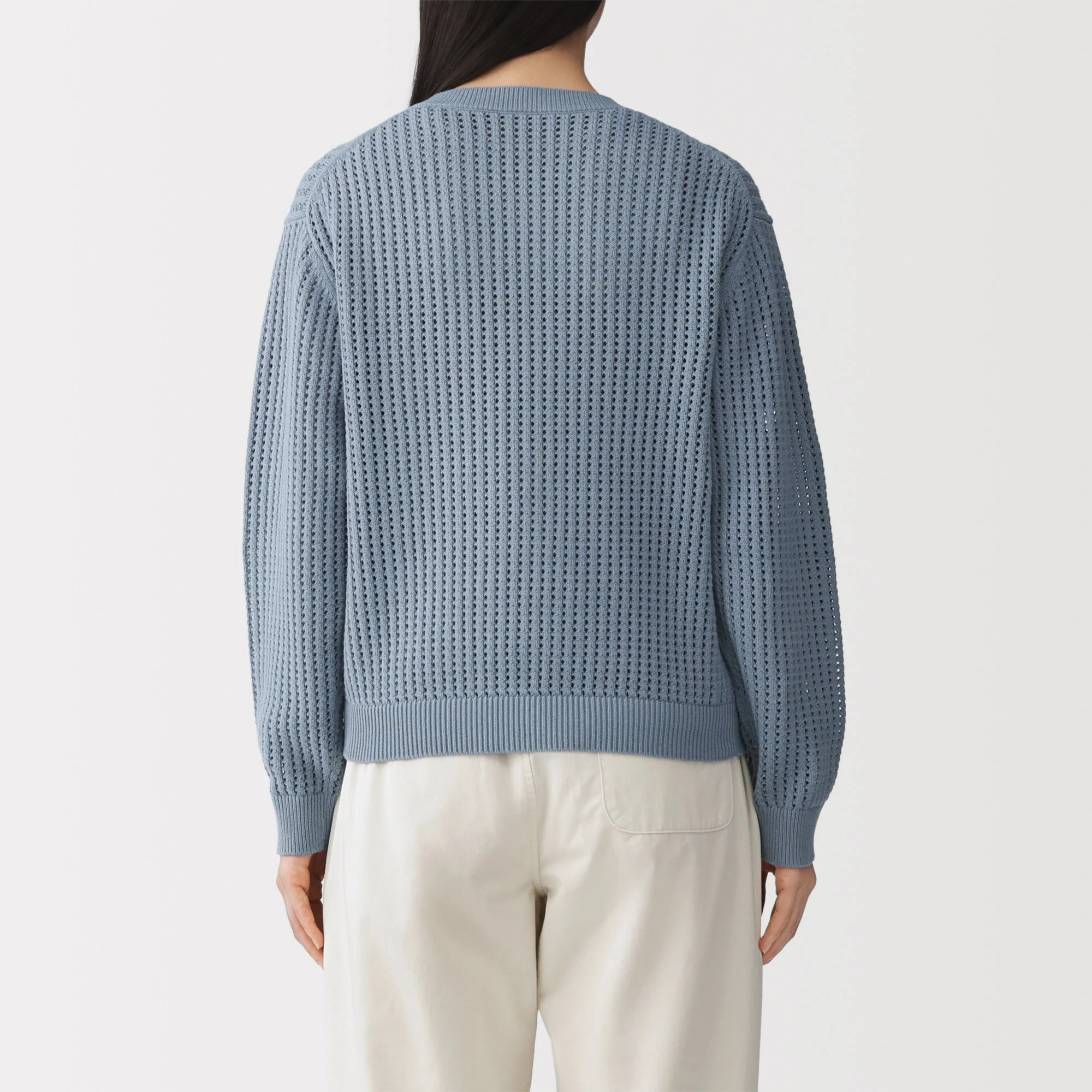 Cotton Blend Mesh Sweater - Image 38