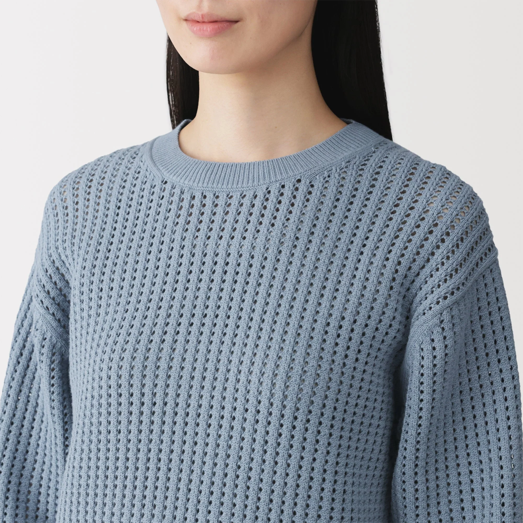 Cotton Blend Mesh Sweater - Image 7