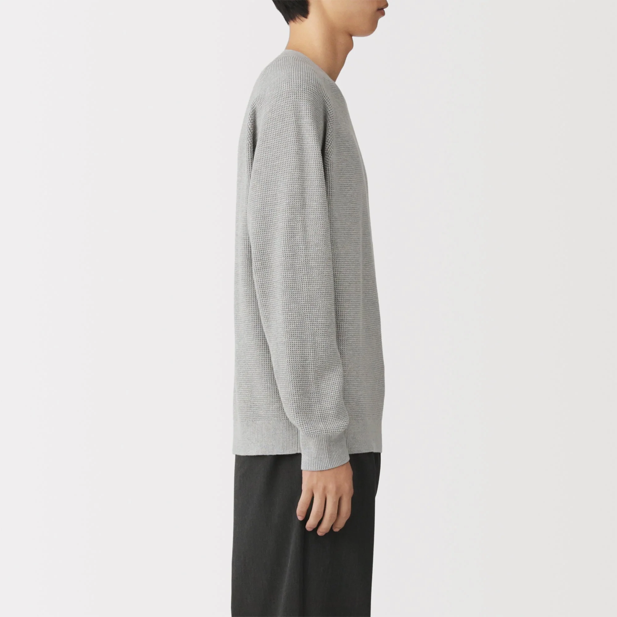 Cotton Blend Waffle Sweater - Image 5