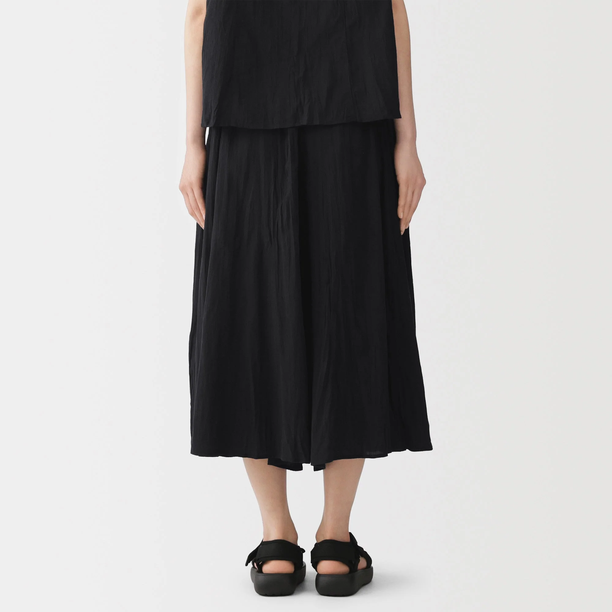 Cotton Crepe Skirt Pants - Image 40