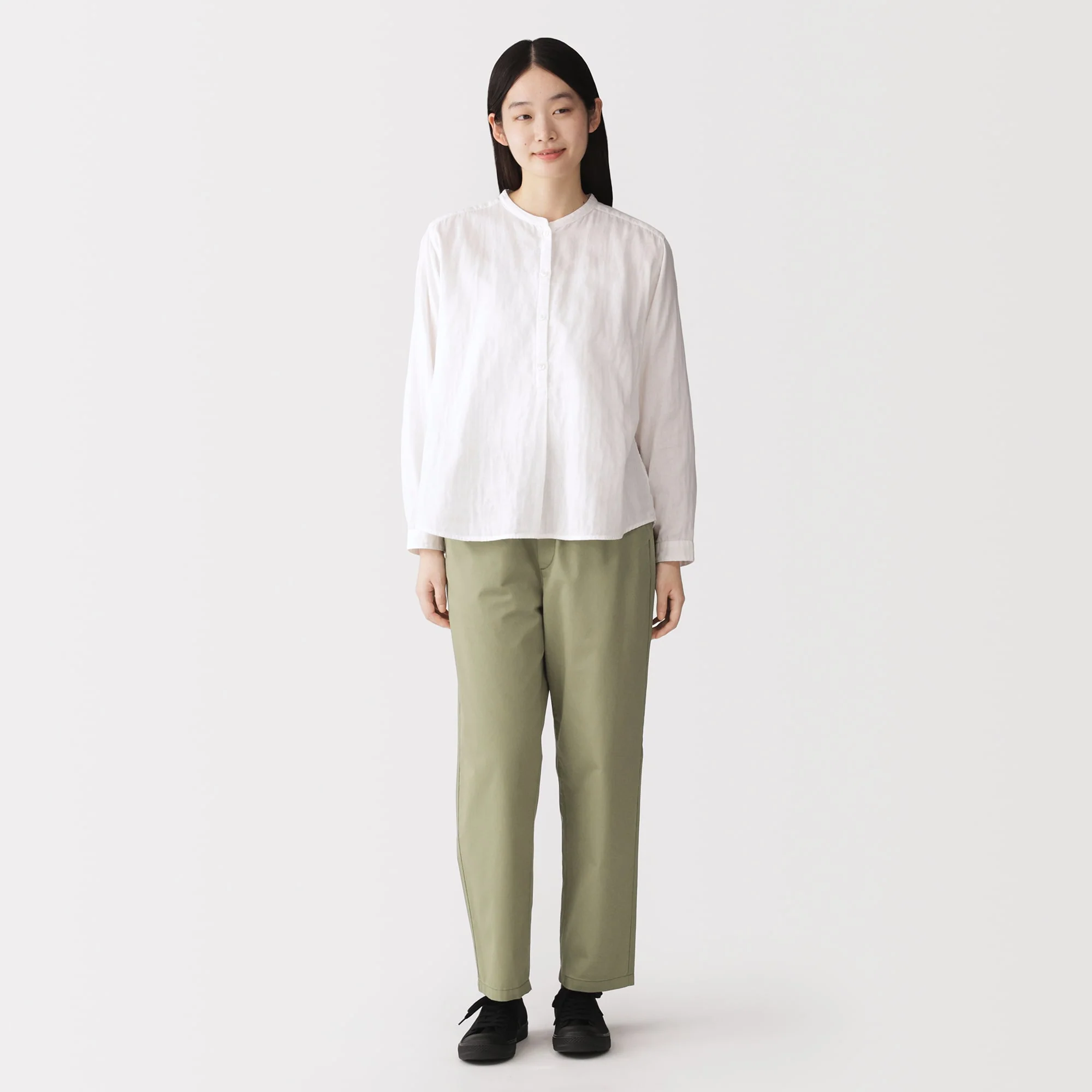Cotton Easy Tapered Trousers