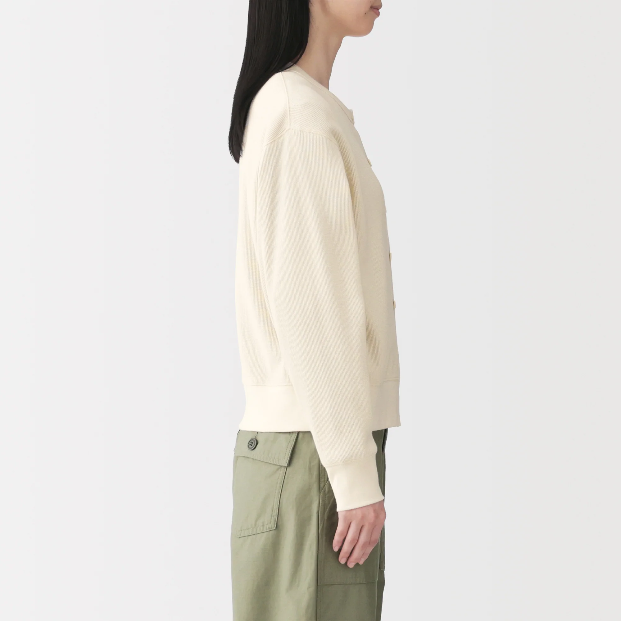 Cotton Waffle Cardigan - Image 5
