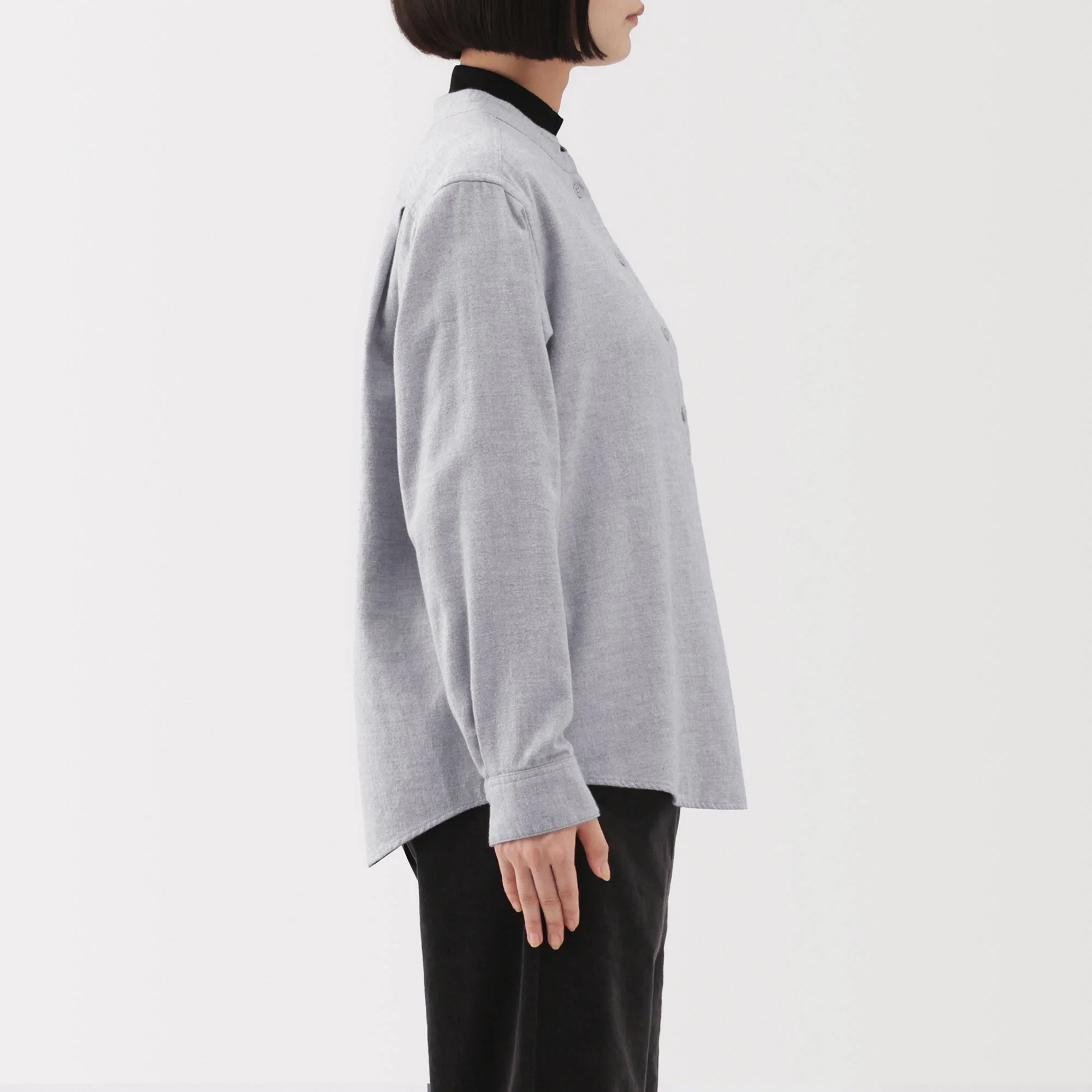 Flannel Stand Collar Blouse - Image 21