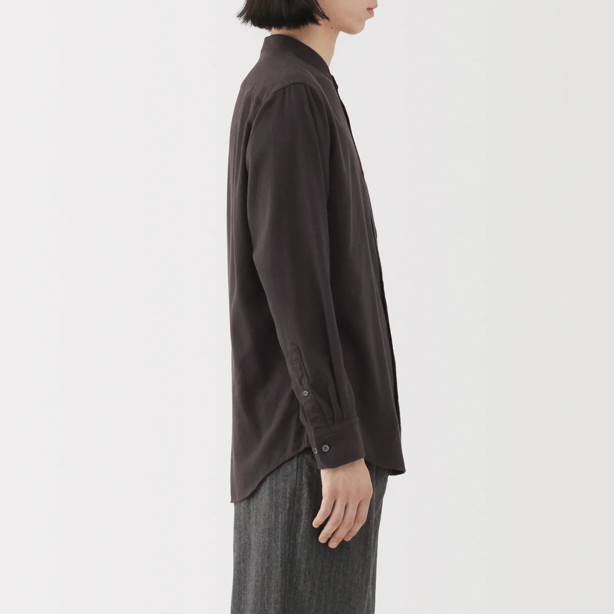 Flannel Stand Collar Shirt - Image 50
