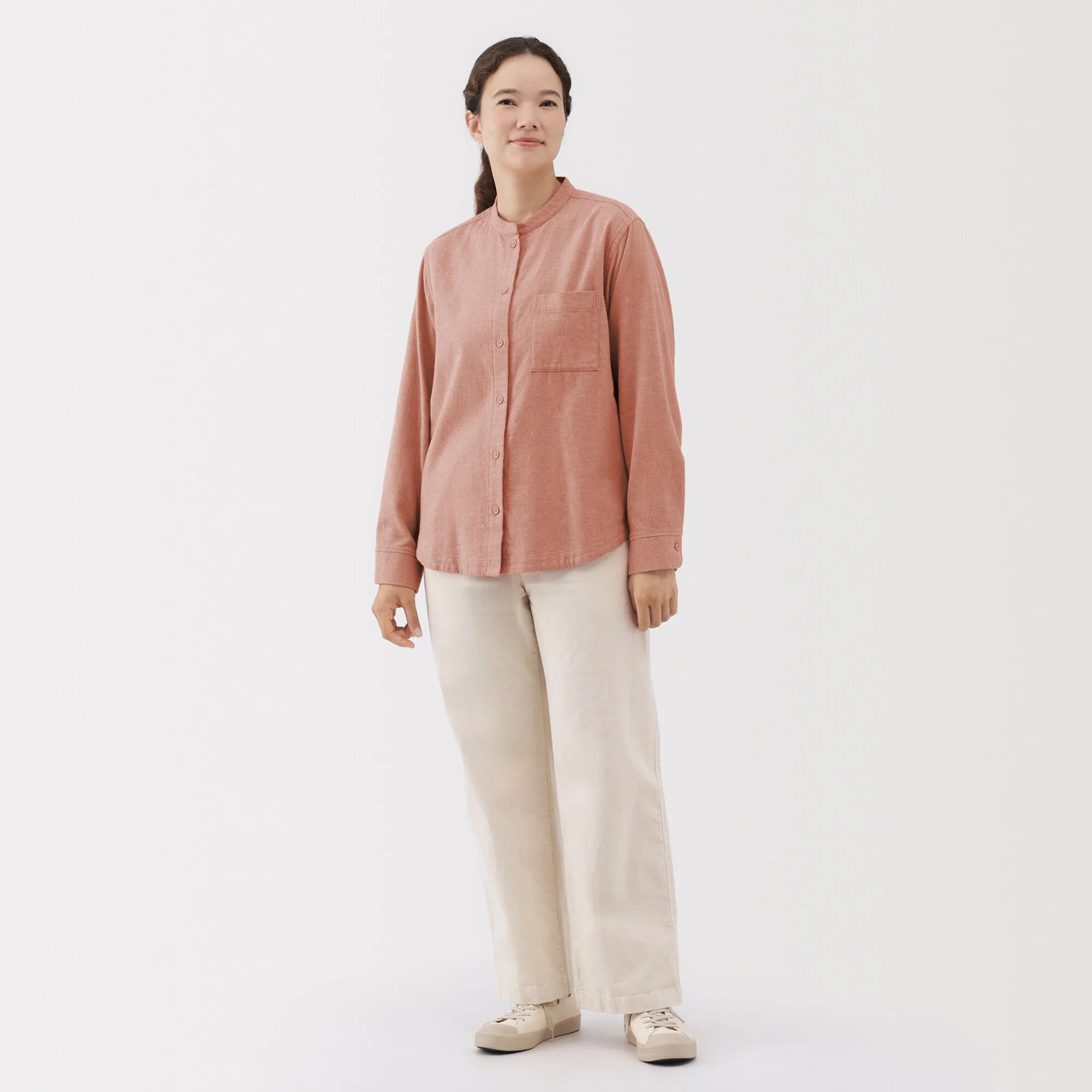 Flannel Stand Collar Shirt - Image 20