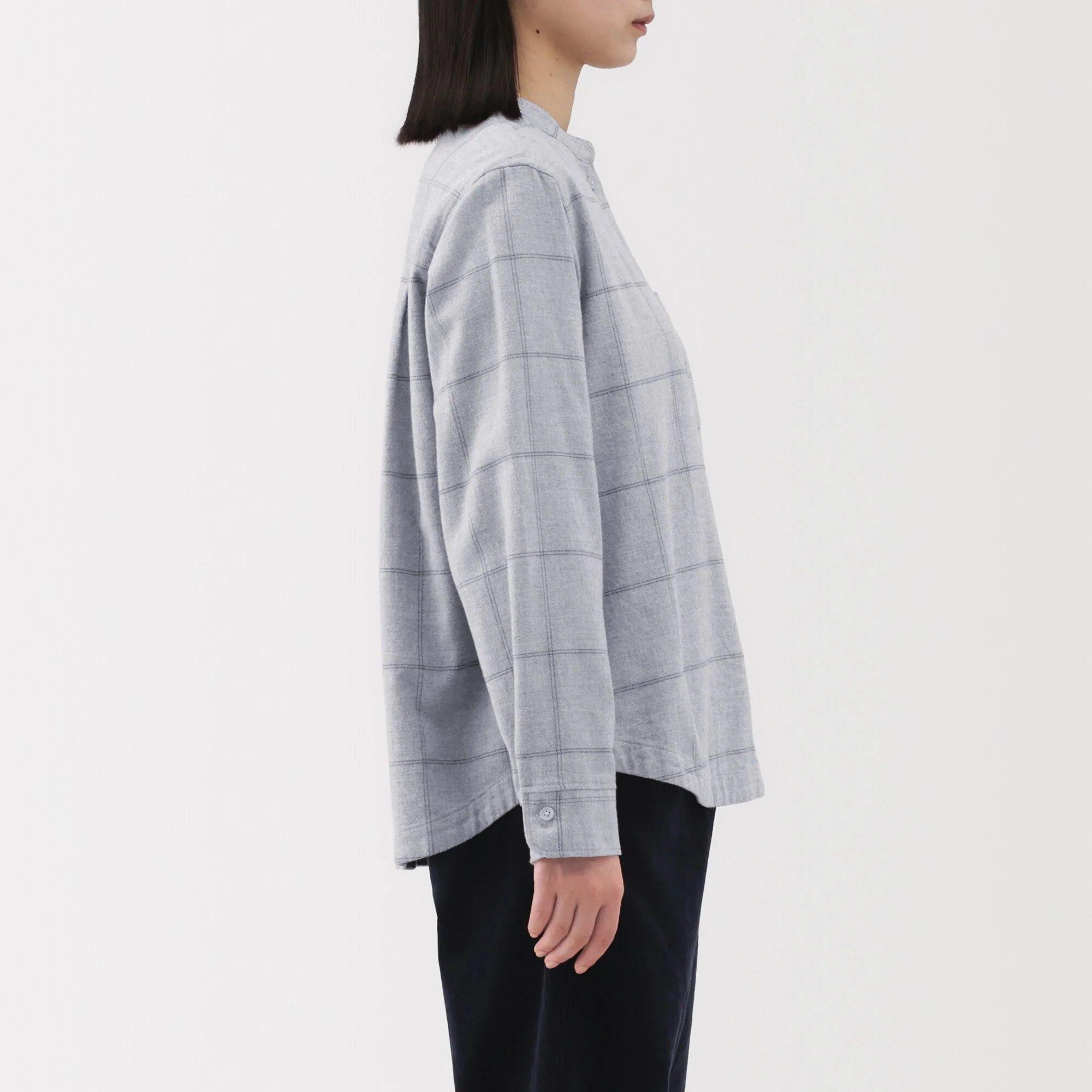 Flannel Stand Collar Shirt - Image 37