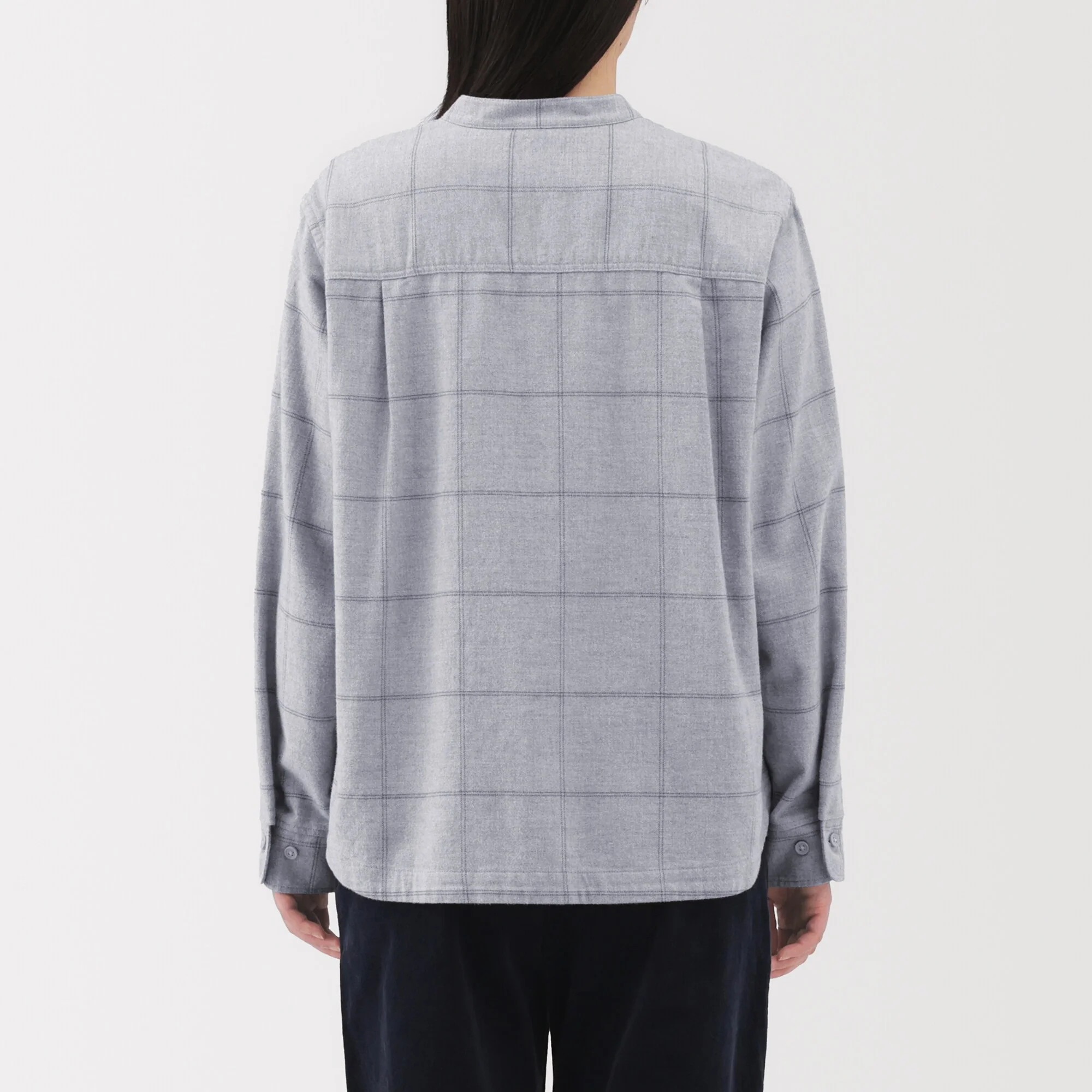 Flannel Stand Collar Shirt - Image 38