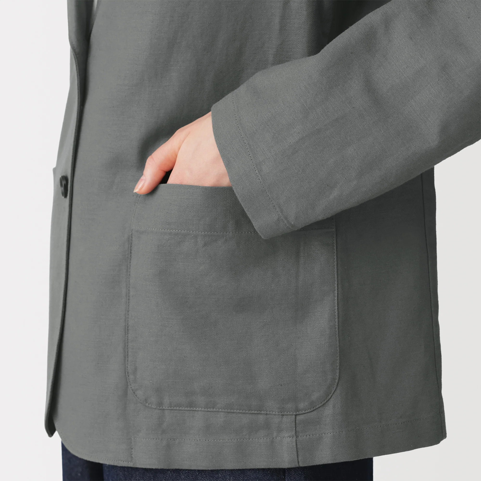Hemp Blend Twill Tailored Jacket - Image 16