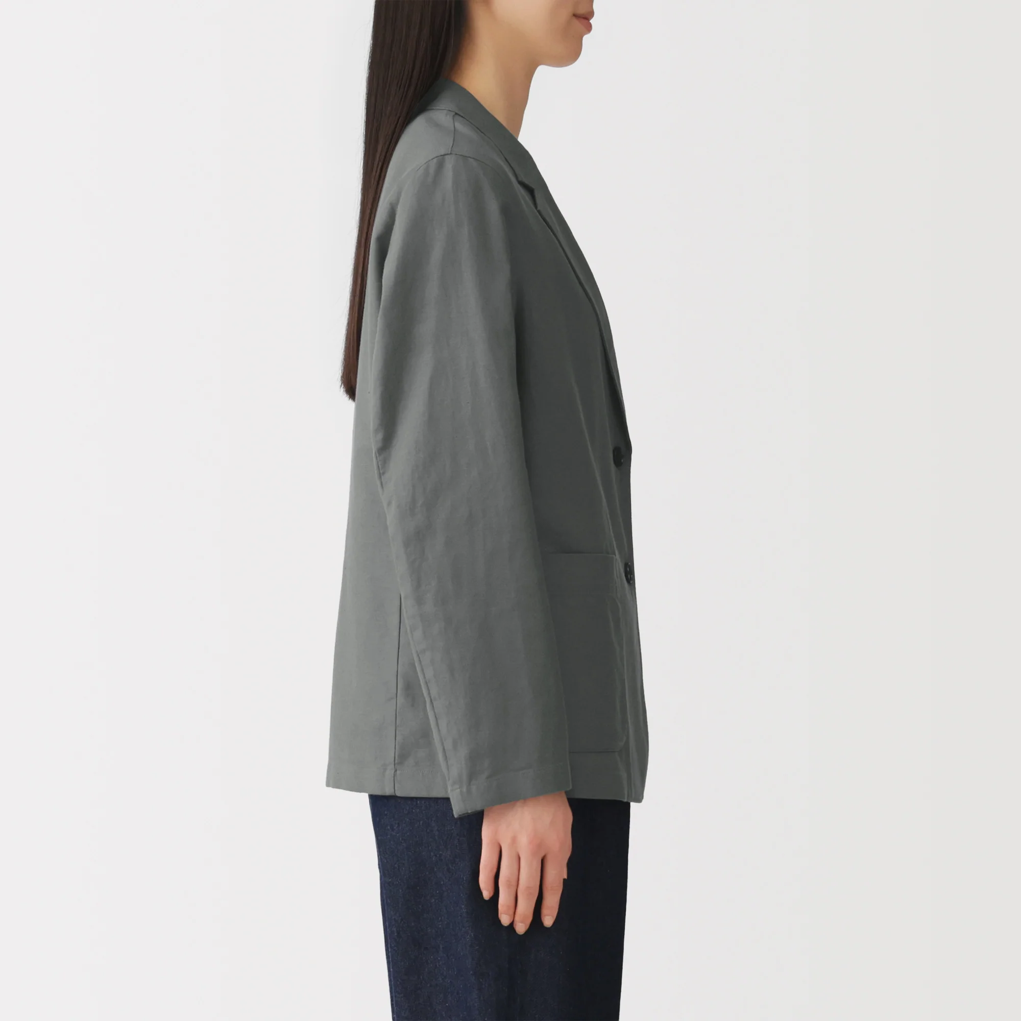 Hemp Blend Twill Tailored Jacket - Image 5