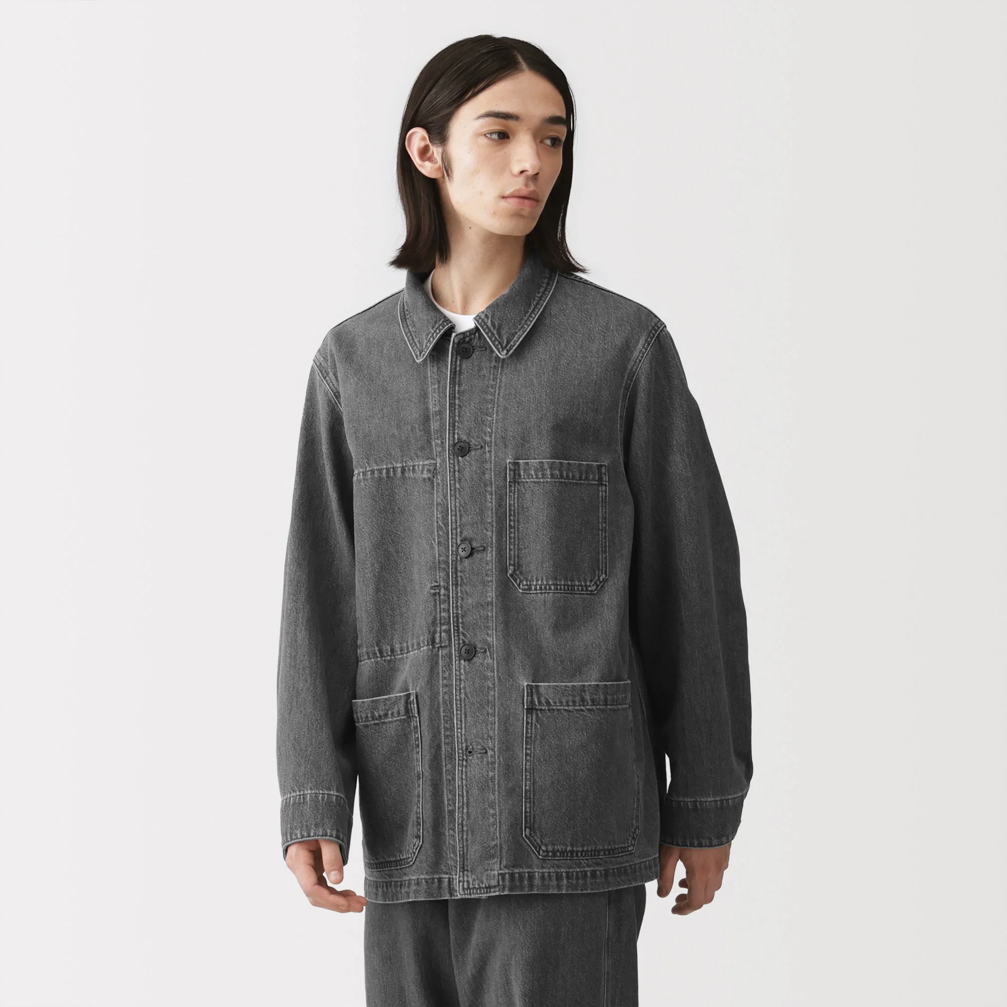 Kapok Blend Denim Coverall Jacket