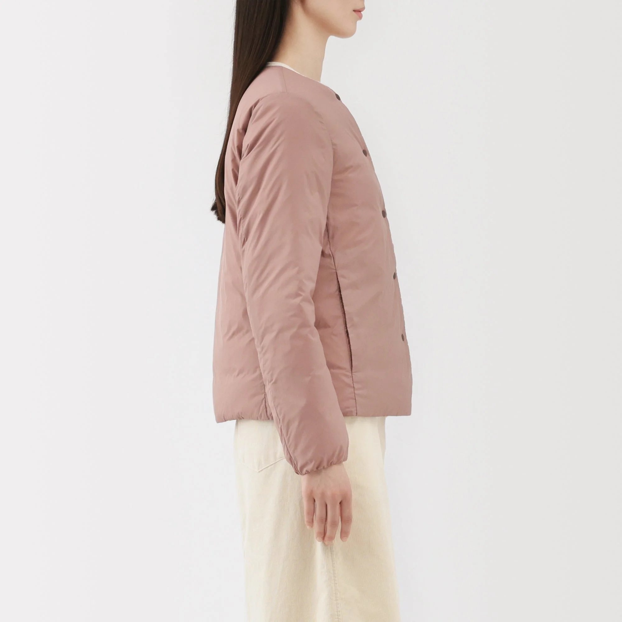 Lightweight Down Collarless Jacket - Image 26