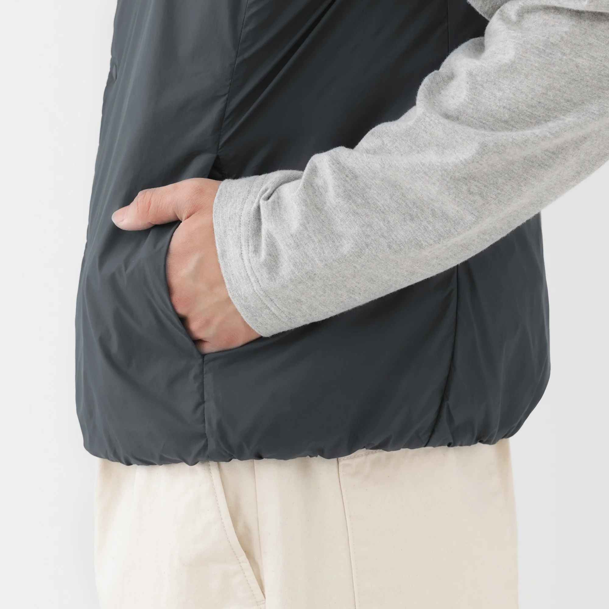 Lightweight Down Collarless Vest - Image 8