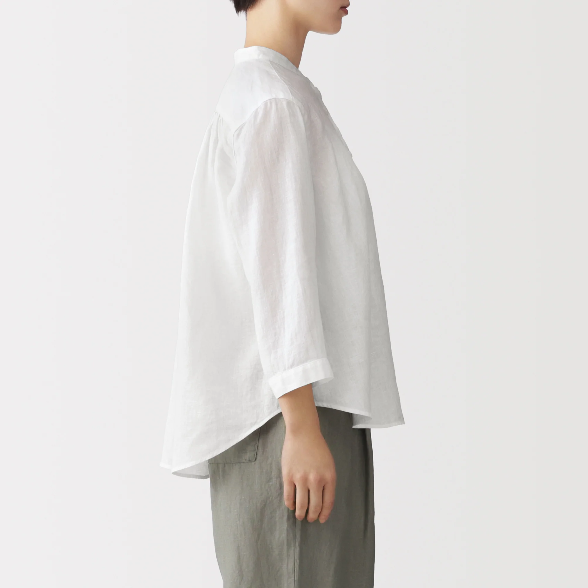 Linen 3/4 Sleeve Blouse - Image 32