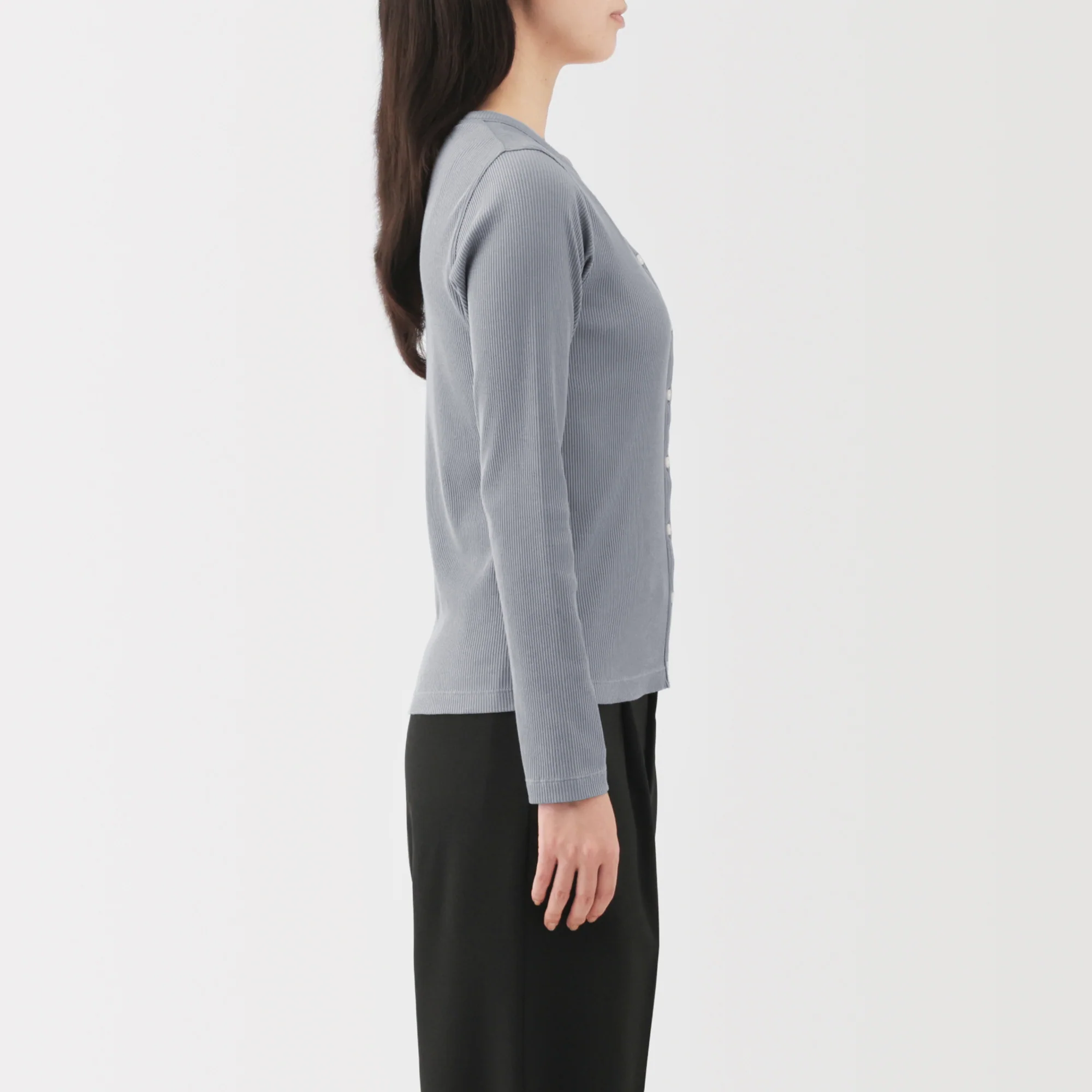 Lyocell Blend Rib Cardigan - Image 5