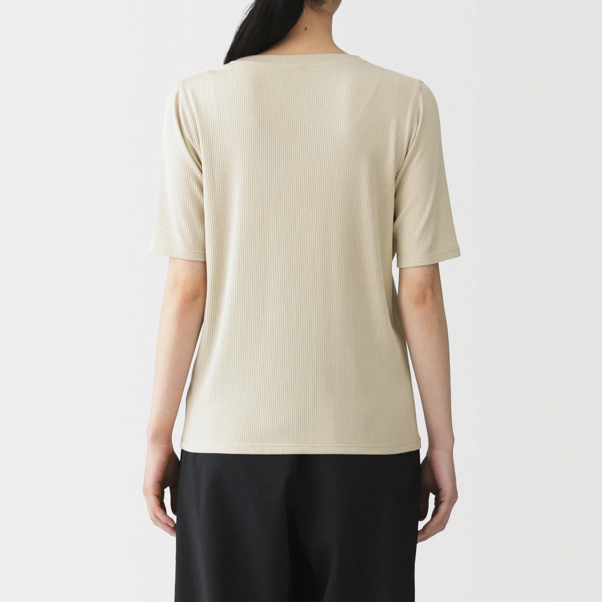 Lyocell Blend Rib Half Sleeve T-Shirt - Image 14