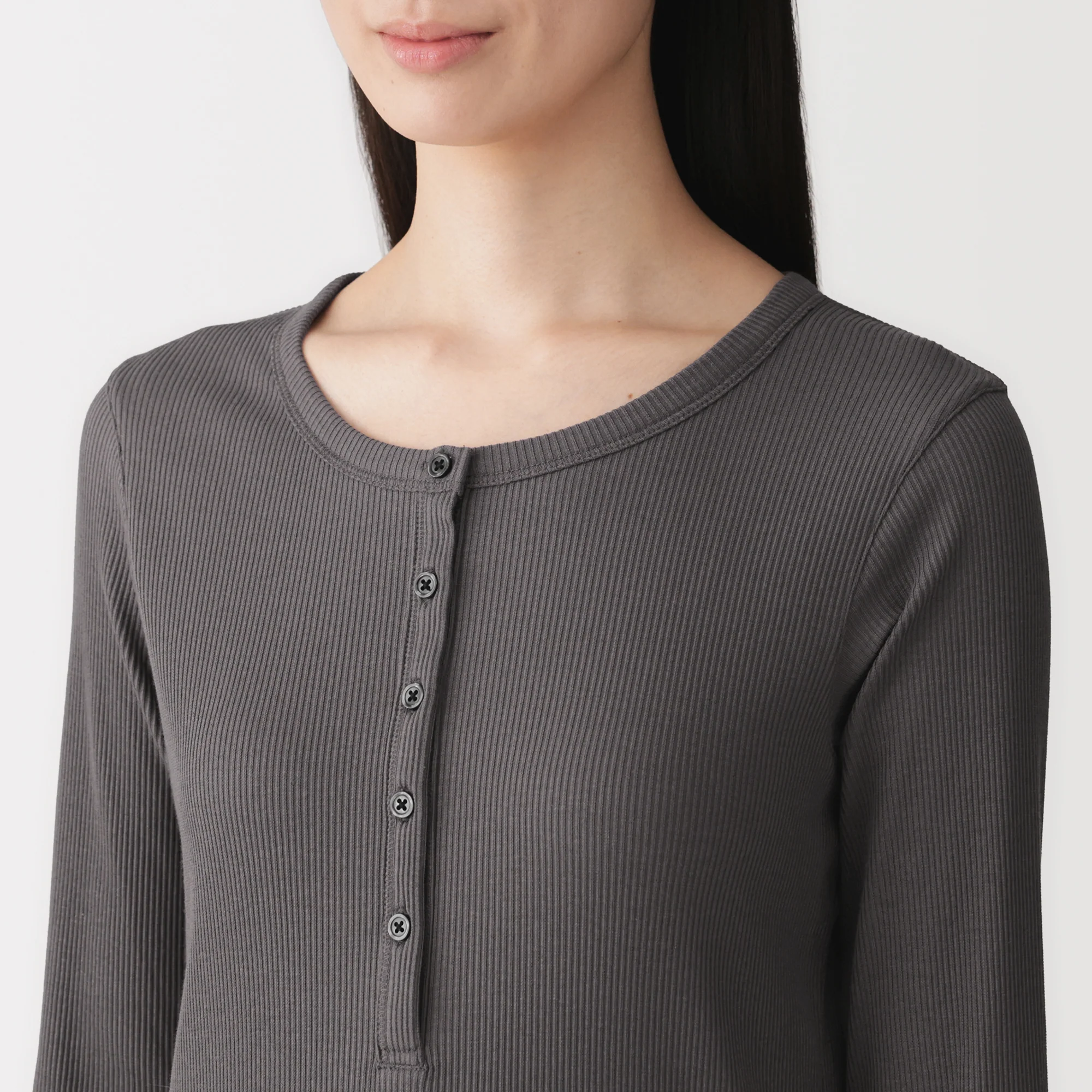 Lyocell Blend Rib Henley T-Shirt - Image 7