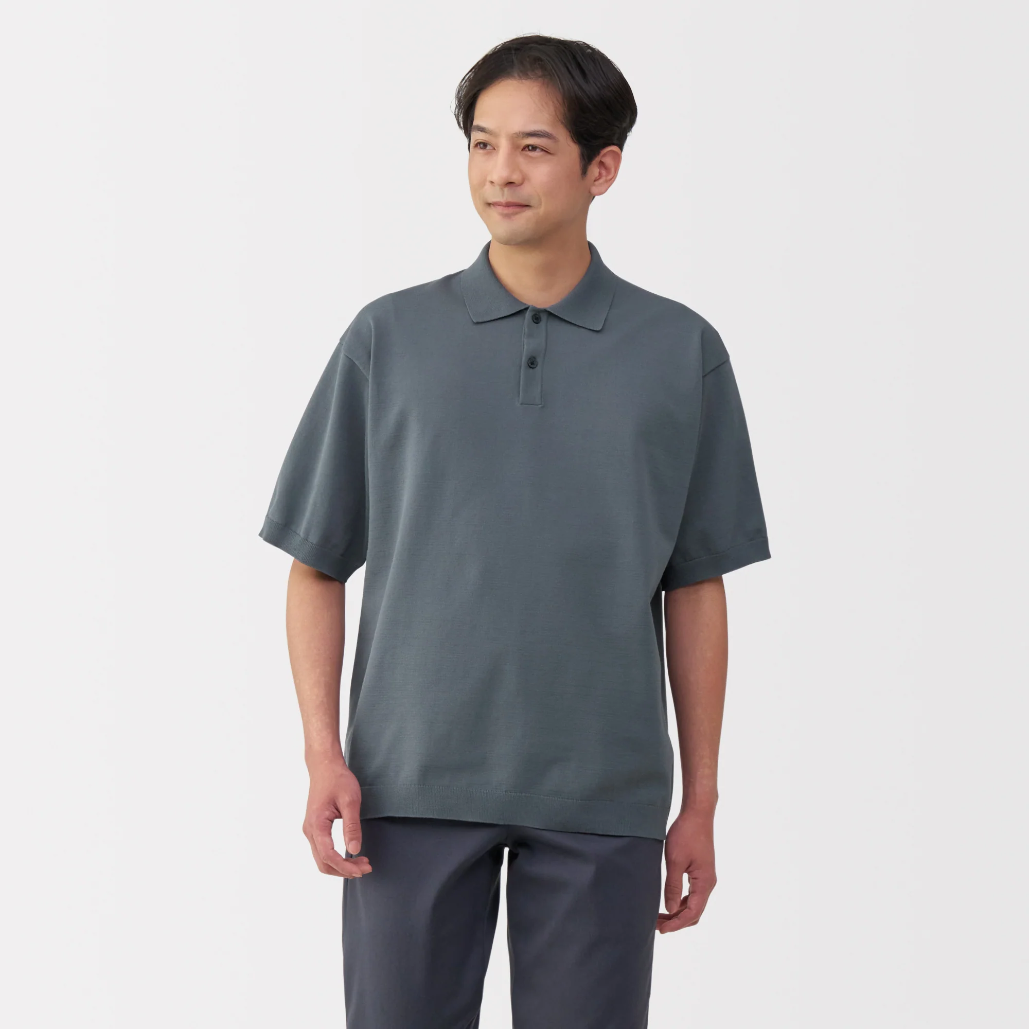 Men's Quick Dry Crew Neck Short Sleeve Knit Polo Shirt