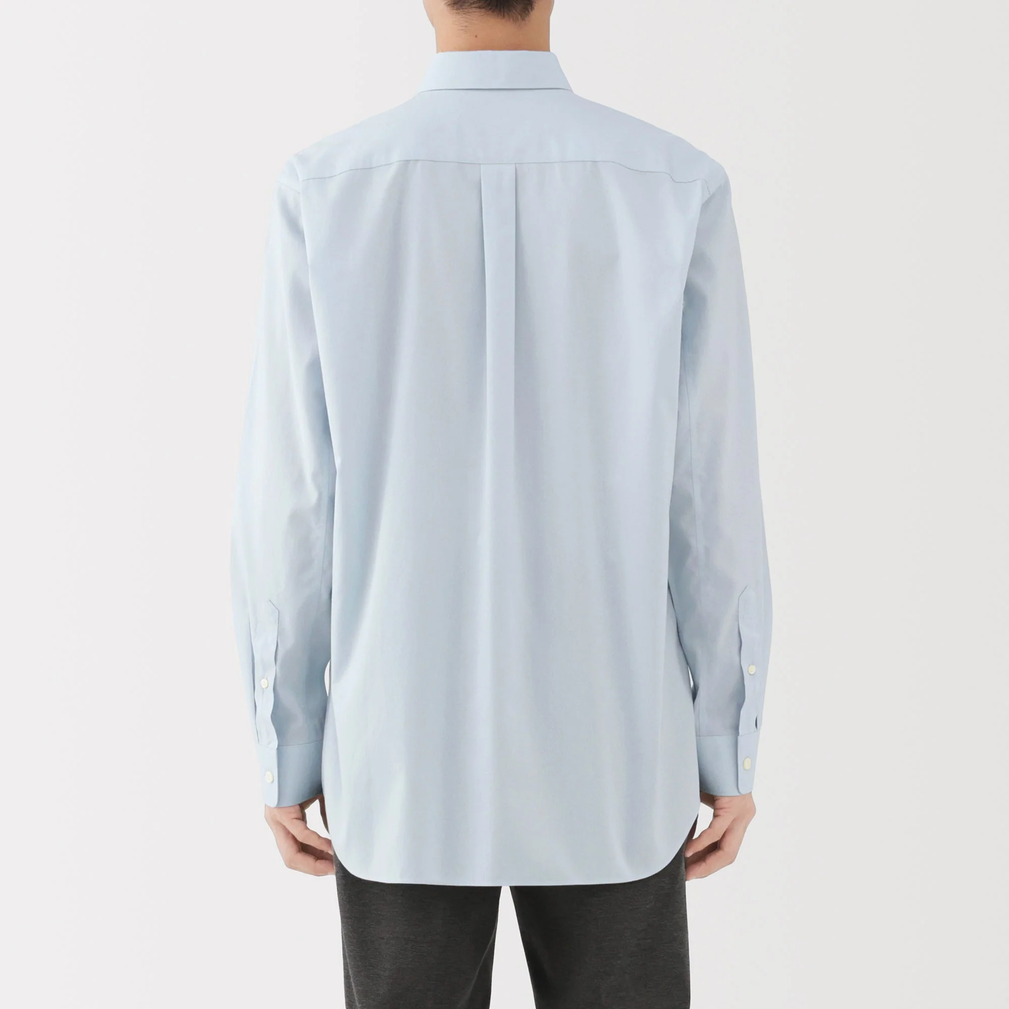 Cotton Semi-Spread Collar Shirt - Image 6