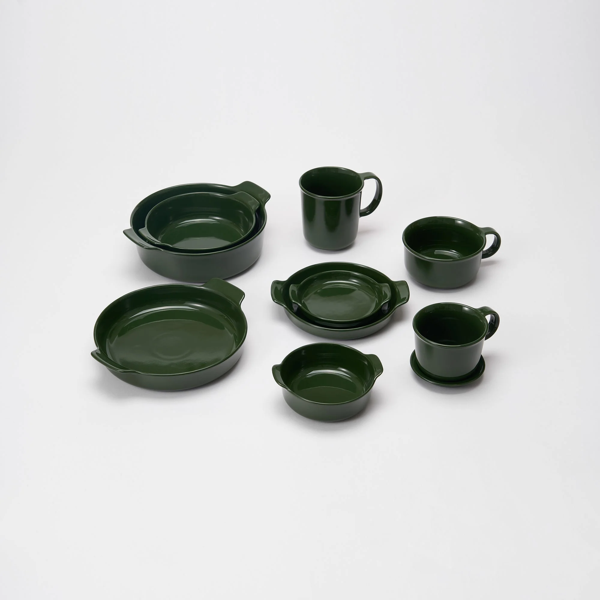 Stoneware Bowl (Dia. 8.2") - Dark Green - Image 8