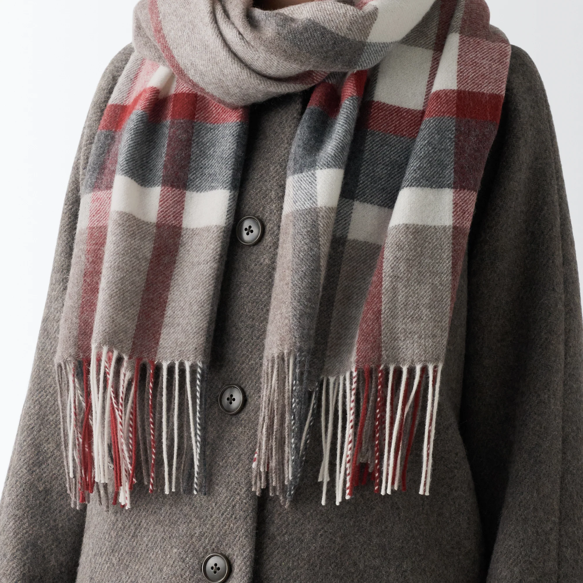 Wool 2-way Large Stole - Patterned - Image 8